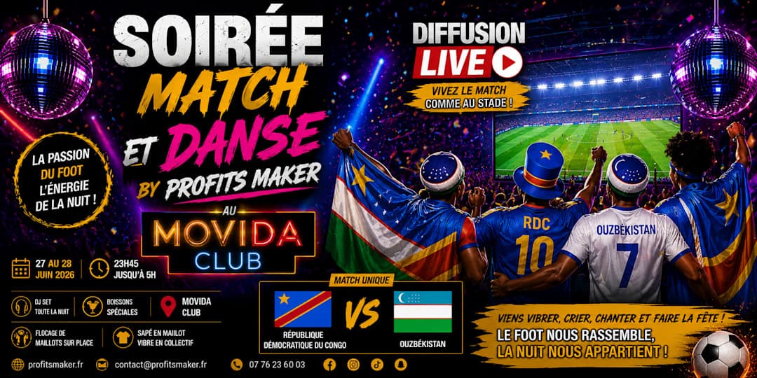 Soirée dansante RDC match