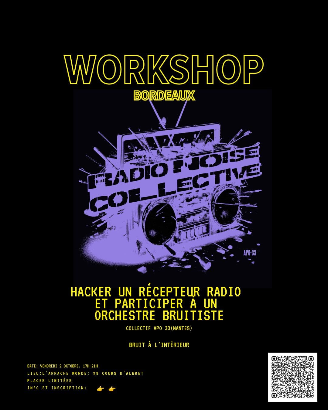 Workshop : hacker un récepteur radio et participer à un orchestre bruitiste.