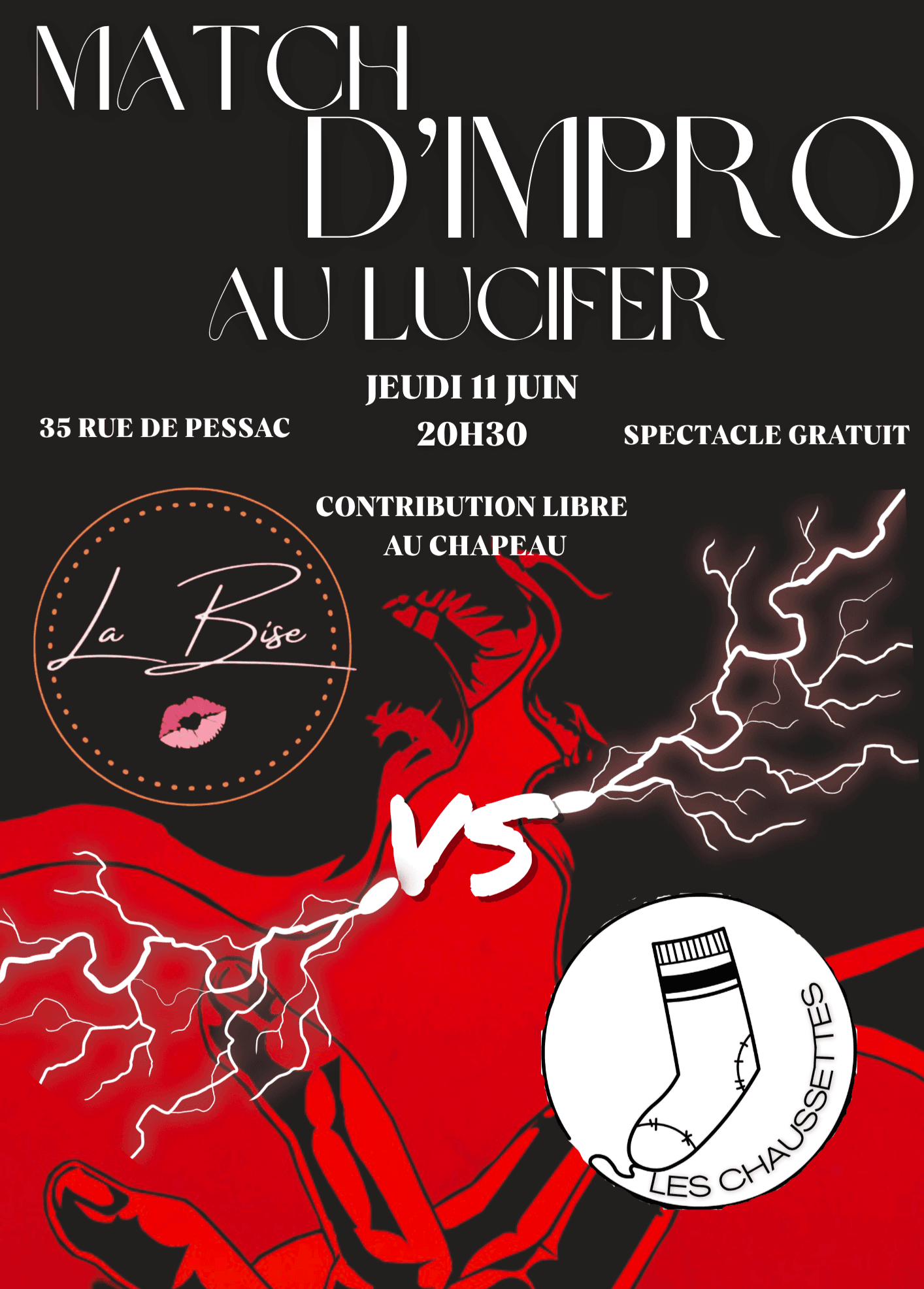 Match d'improvisation théâtrale : Les Chaussettes vs La Bise