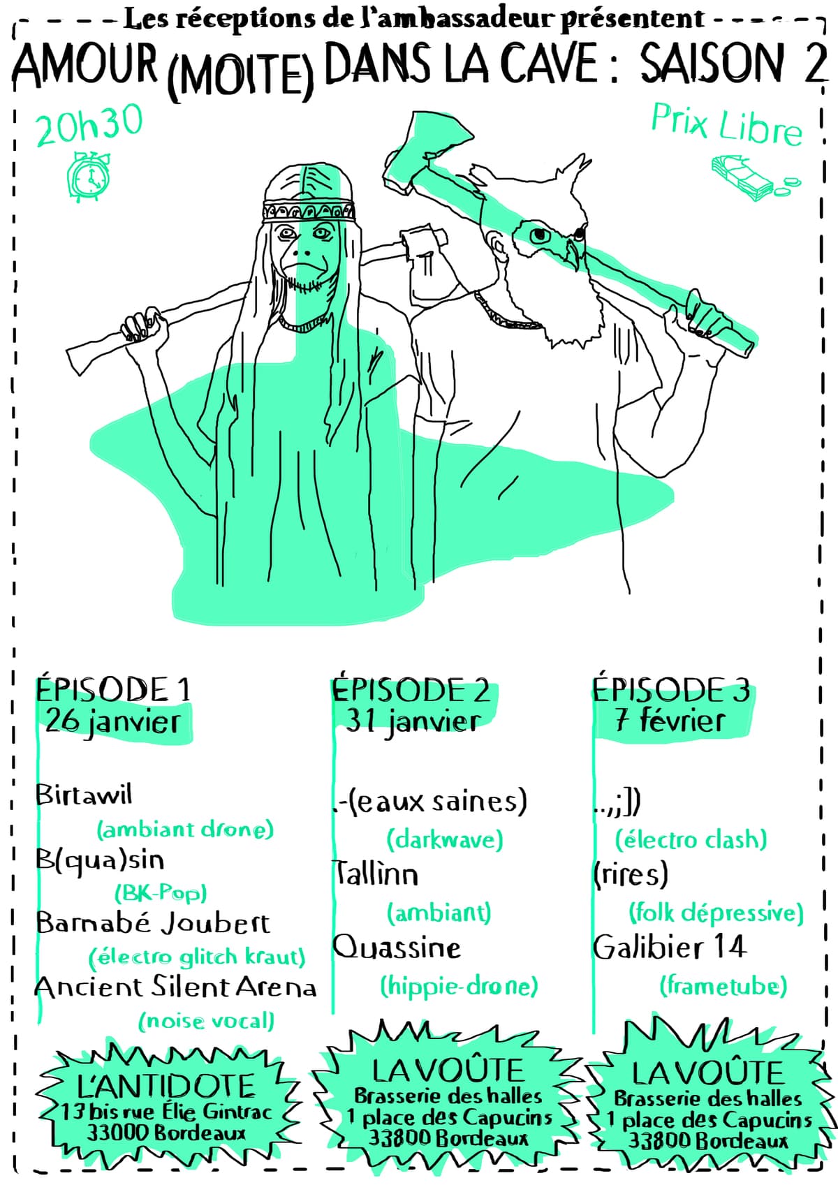 Amour (moite) dans la cave saison 2 - épisode un : avec Birtawil + B(qua)sin + Barnabé Joubert + Ancient Silent Arena