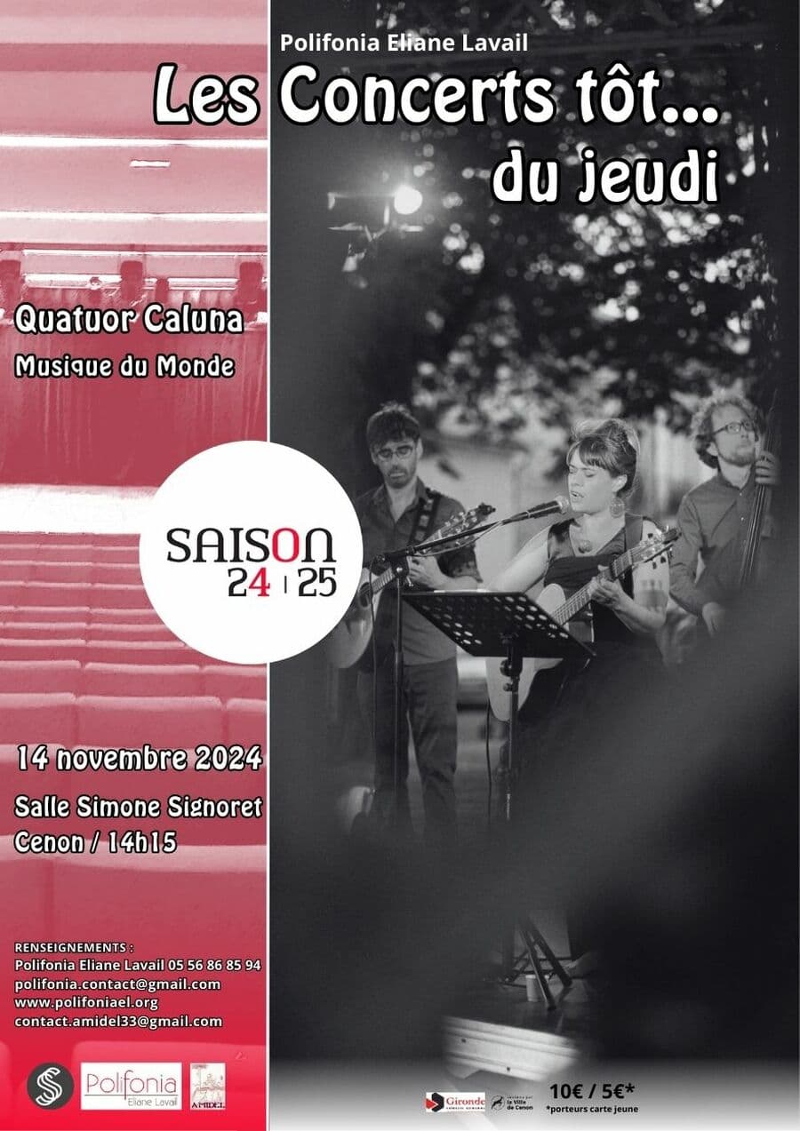 Concert tôt... quatuor Caluna
