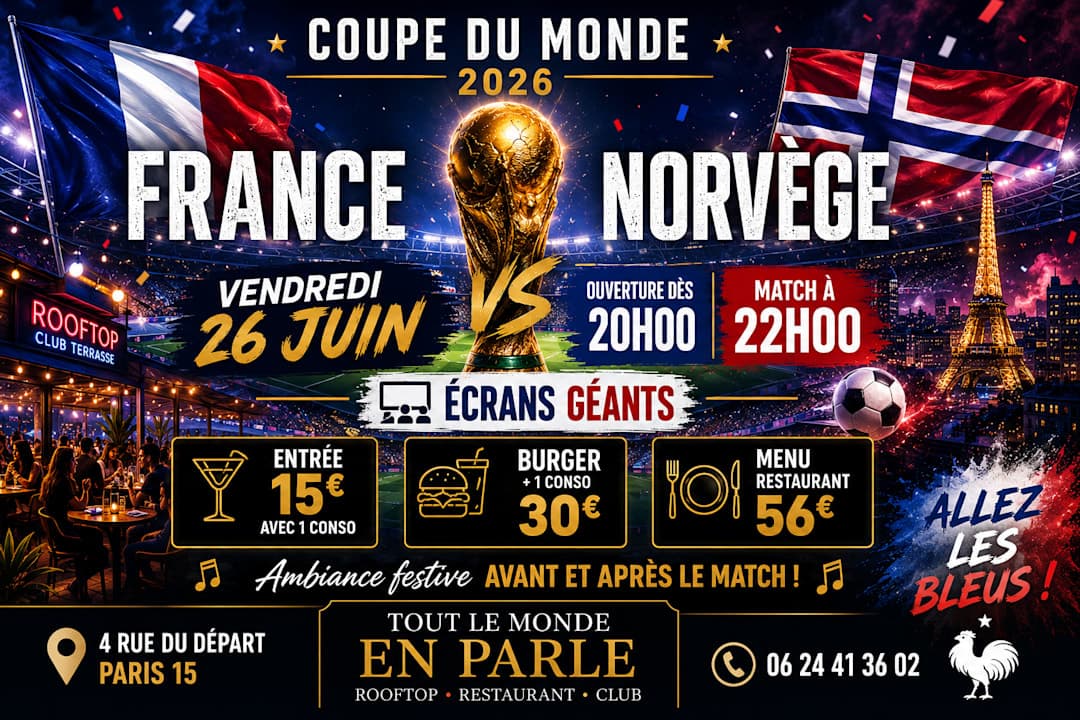 Coupe du Monde France & Norvege ecran geant Terrasse