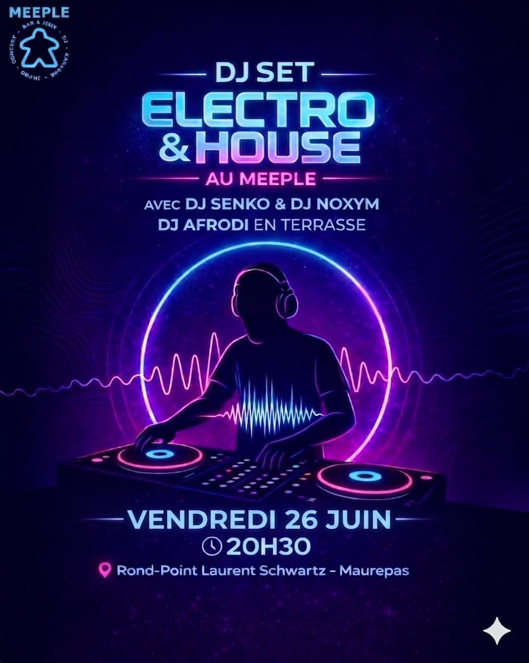 DJ Set Electro & House au Meeple - 26 juin 2026