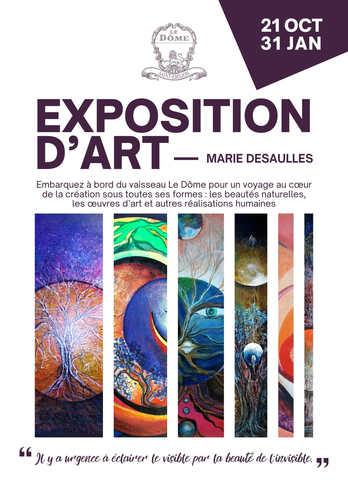 EXPOSITION DE PEINTURES DE MARIE DESAULLES