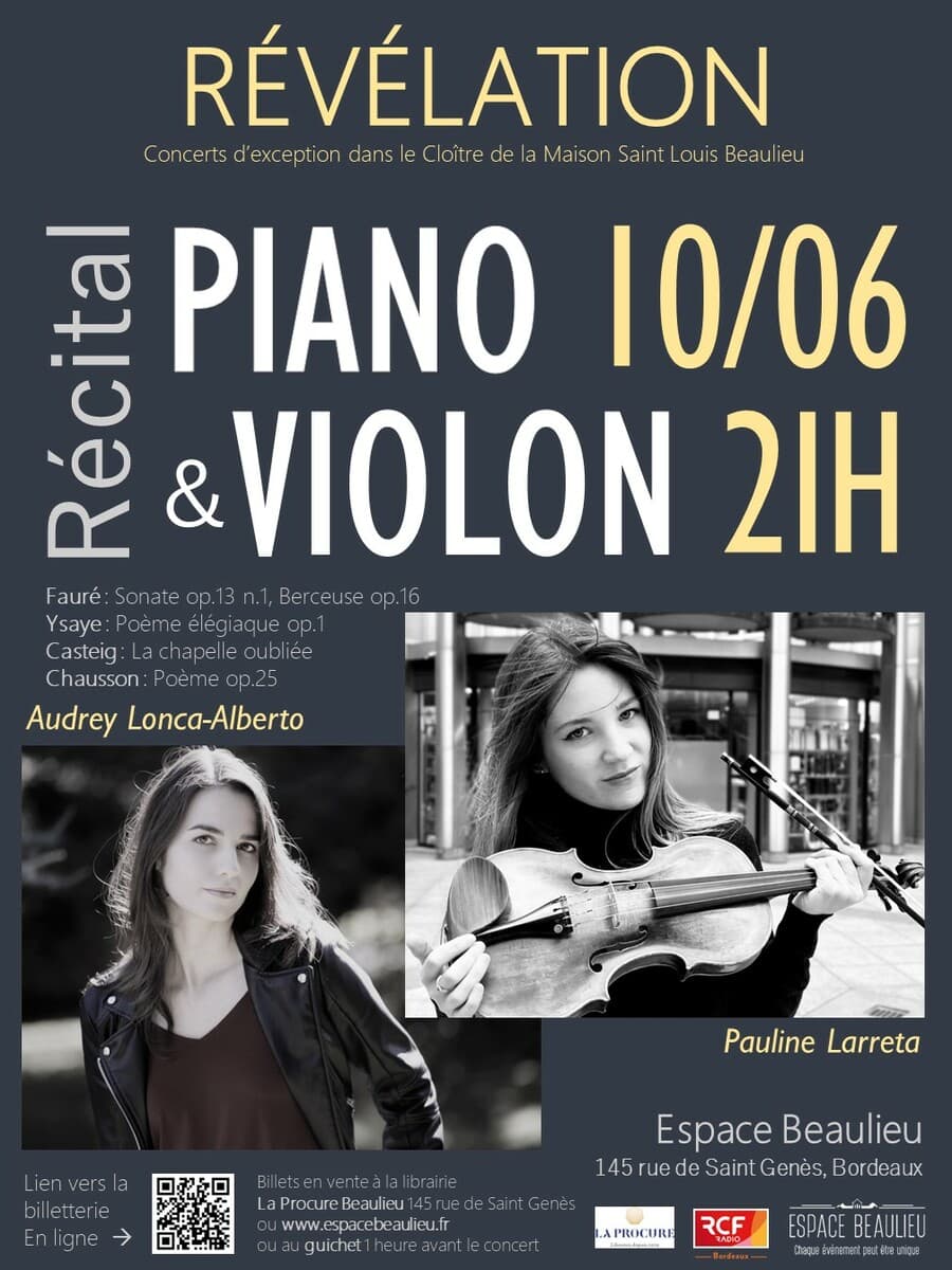 Récital piano & violon : Pauline Larreta et Audrey Lonca-Alberto