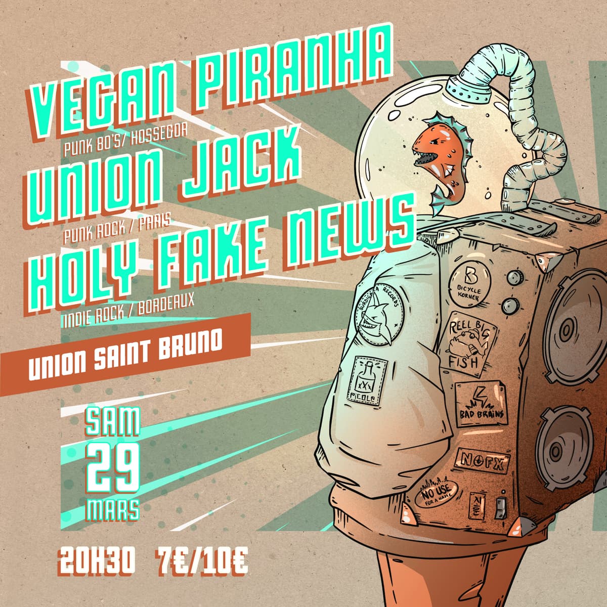 UNION JACK / VEGAN PIRANHA / HOLLY FAKE NEWS