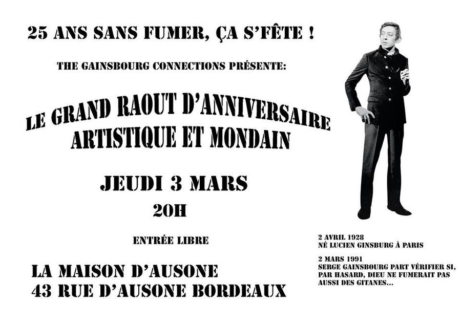 "25 ans sans fumer, ça s'fête! " ... Serge Gainsbourg Night Fever