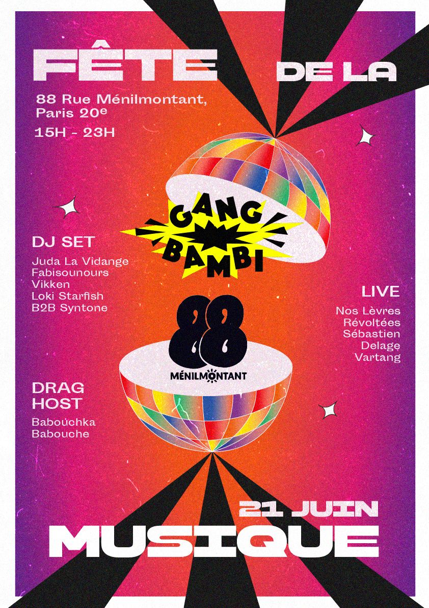 88 Ménilmontant : Fête de la Musique avec Gang Bambi