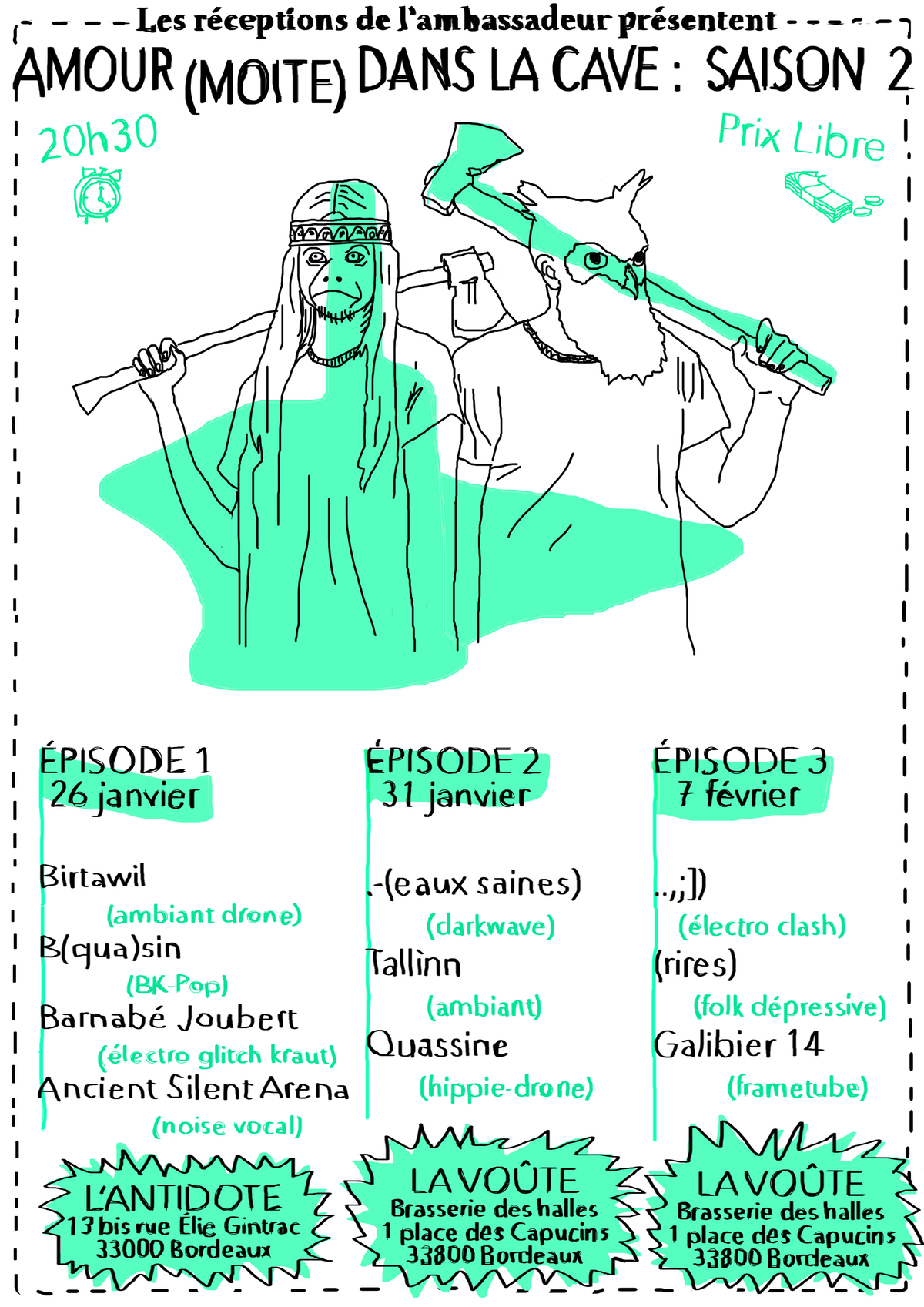 Amour (moite) dans la cave saison 2 - épisode un : avec Birtawil + B(qua)sin + Barnabé Joubert + Ancient Silent Arena