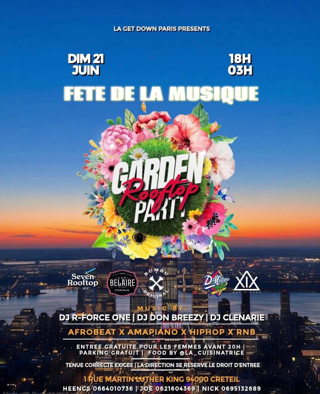 GARDEN PARTY | DIM 21 JUIN | FÊTE DE LA MUSIQUE | ROOFTOP -
