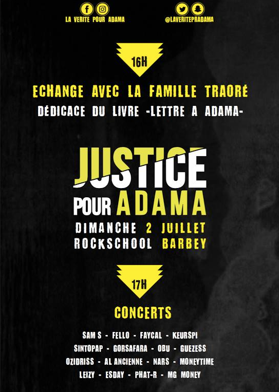 JUSTICE POUR ADAMA - Journée de mobilisation